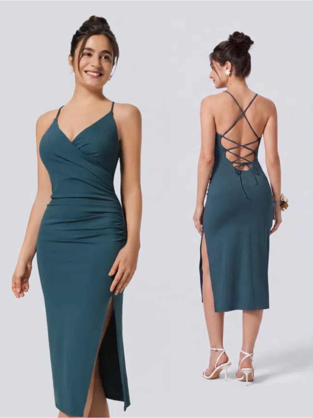 Halara Green Midi BodyconSoft and Sleek, SoftlyZero Airy Fabric Large Nwt